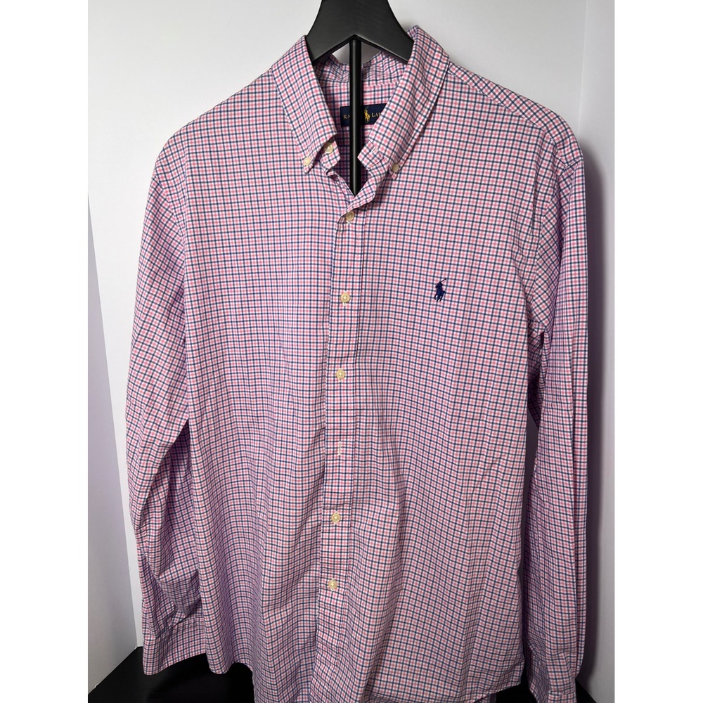 Ralph Lauren Mens Plaid Check Button Down Shirt Long Sleeve‎